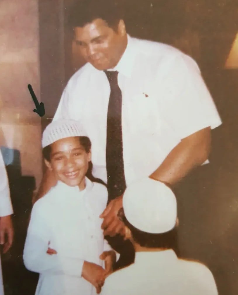 Mohammad Walker as a child with Muhammad Ali